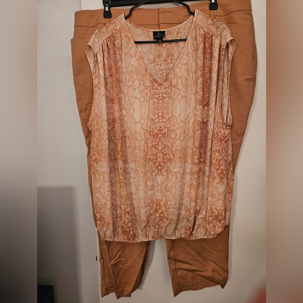 Coral leopard blouse
